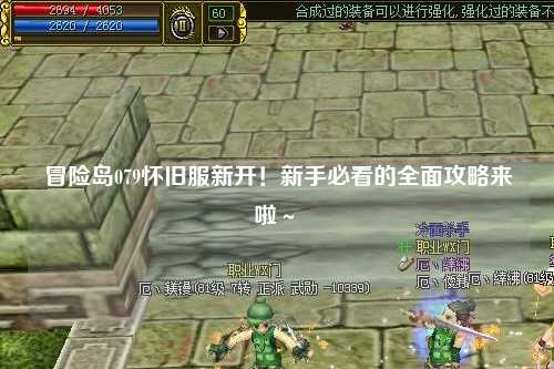 冒险岛079怀旧服新开！新手必看的全面攻略来啦～✨