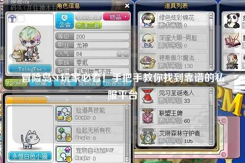 冒险岛SF玩家必看！手把手教你找到靠谱的私服平台